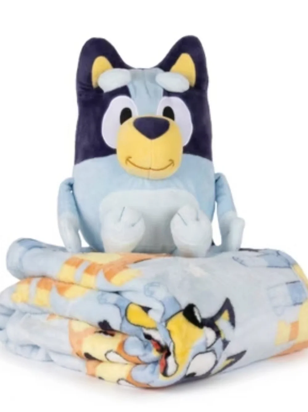 Blue Kids Plush Character Snuggle Blanket with Hooded Plush Toy